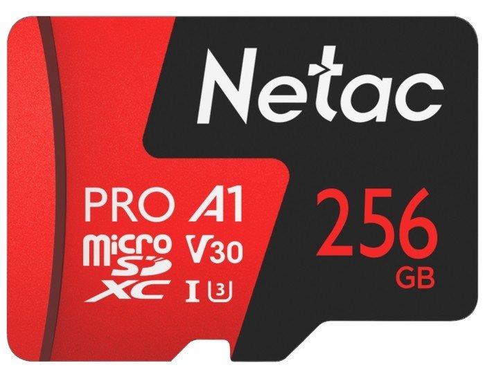 Карта памяти Netac MicroSDXC 256GB V30/A1/C10 Netac P500 Extreme Pro с адаптером - фото 1 - id-p218020952