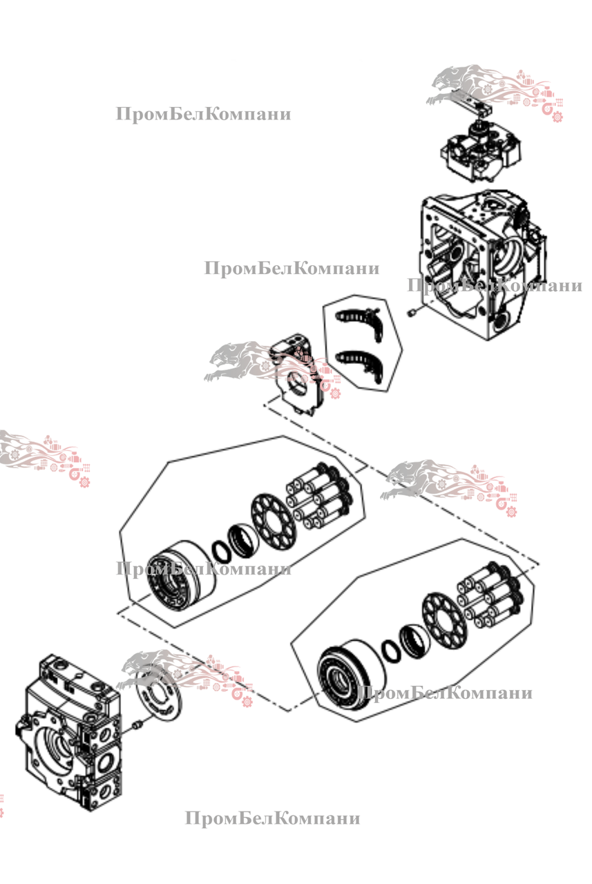Блок цилиндров в сборе с поршнями гидронасоса SAUER DANFOSS H1P089 (11191003)