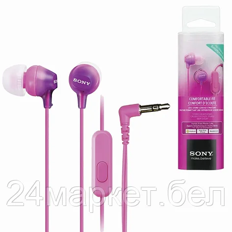 MDR-EX15AP фиолетовые с микрофоном Наушники проводные вкладыши SONY, фото 2
