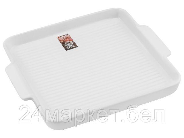Тарелка- блюдо керамическая, 24.5х21.5х2.3 см, серия ASIAN, белая, PERFECTO LINEA