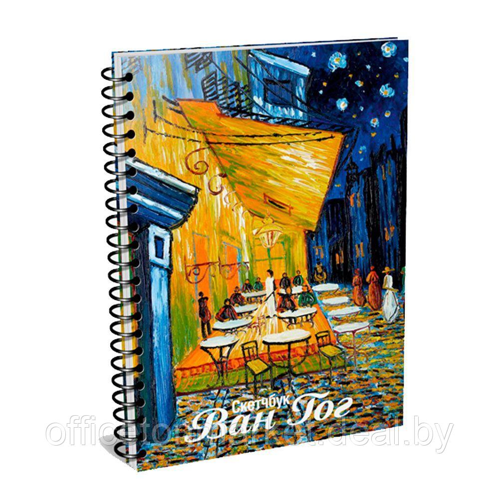 Скетчбук "Ван Гог. Ночная терраса кафе", А5, 100 листов, разноцветный - фото 1 - id-p218021490