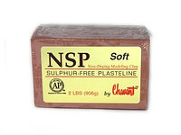 Пластилин NSP скульптурный Soft (желто-коричневый) 0,906 кг