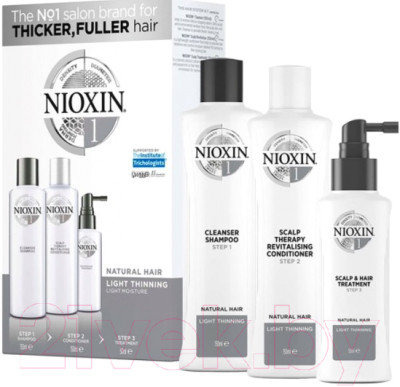 Набор косметики для волос Nioxin Система 1 шампунь 150мл+кондиционер 150мл+маска 50мл - фото 1 - id-p218037903