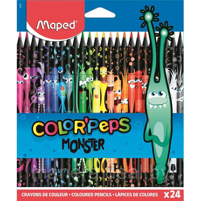 Цветные карандаши "Color' Peps Monster" 24 шт - фото 1 - id-p159632512