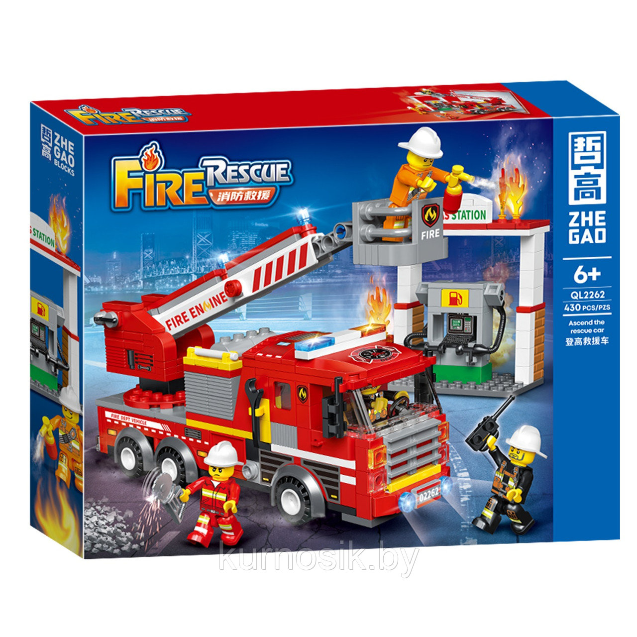 Конструктор QL2262 Zhe Gao City Пожарная машина, 430 деталей - фото 1 - id-p218043910