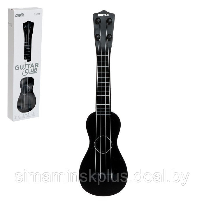 Игрушка музыкальная - гитара «Стиль», 4 струны, 38,5 см., цвет чёрный - фото 1 - id-p218047892