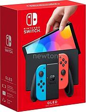 Игровая приставка Nintendo Switch OLED (черный, с неоновыми Joy-Con)