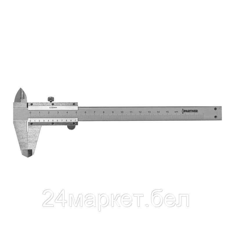Штангенциркуль (0-150мм, 0.02мм; внутр. Ø, наруж. Ø + глубиномер), в пластиковом футляре Partner PA-5096P1 - фото 1 - id-p218048640
