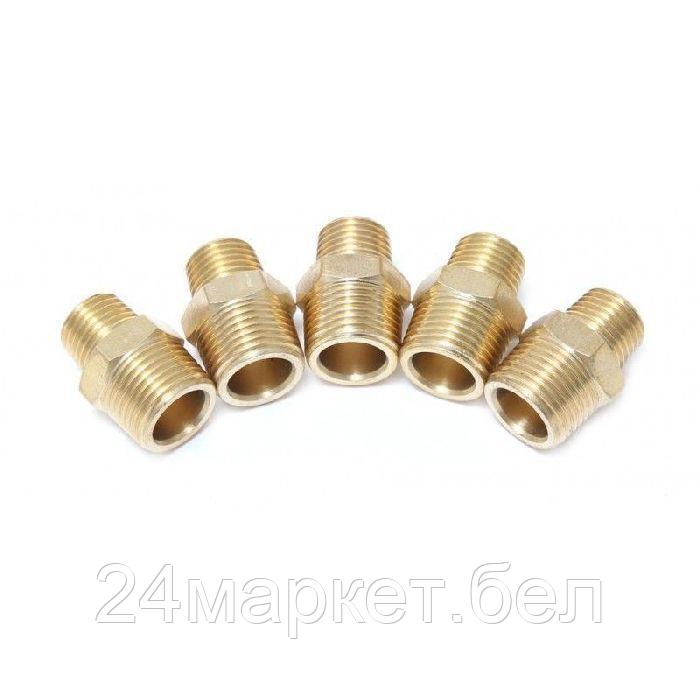 FORSAGE Соединитель резьбовой наруж. резьба 1/2"x1/2", к-т 5шт. Forsage F-MM08/08K - фото 1 - id-p218048047