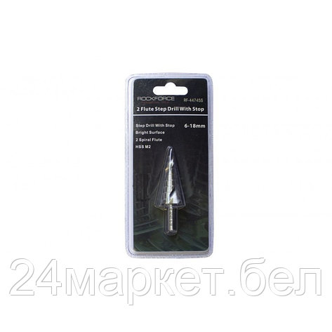 Сверло ступенчатое спиральное HSS M2(6-18мм), в блистере Rock FORCE RF-44745S, фото 2