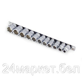 Набор головк 11пр., 3/8" 6-гр.,  (8, 10 -19мм)на планке Rock FORCE RF-3111-5