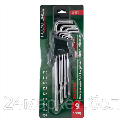 Набор ключей TORX Г-образных экстра длинных, 9пр. (Т10, Т15, Т20, Т25, Т27, Т30, Т40, Т45, Т50) в пластиковом, фото 2