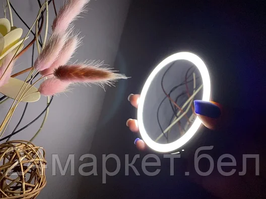 ULK-F73 SW/DIM/RECH WHITE Зеркало карманное с подсветкой UNIEL, фото 2