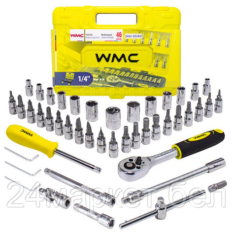 Набор инструмента 46пр. 1/4''(6-гран.)(4-14мм) WMC TOOLS WMC-2462-5 EURO, фото 2