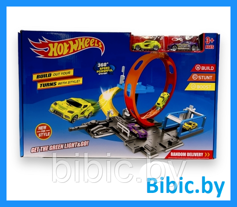 Трек Хот вилс Hot wheels с трамплином автозапуском, трасса для машин HW15, игрушки автотрек гоночный Хотвилс - фото 1 - id-p218051963