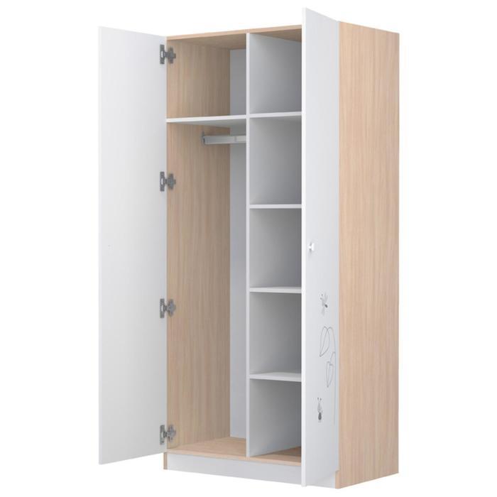 Шкаф French, двухсекционный, 190х89,8х50 см, цвет белый/дуб пастельный - фото 2 - id-p218056256