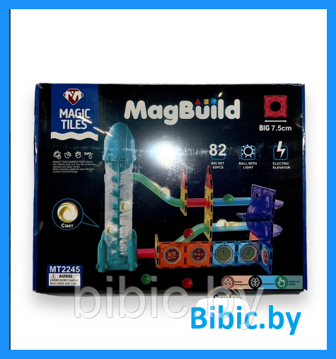 Детский магнитный конструктор Magic Tiles MT2245 82 детали, игра головоломка для детей, настольная игра - фото 1 - id-p218060656