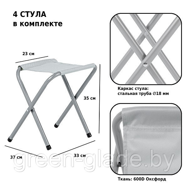 Набор мебели для пикника Green Glade M790-1 (мраморный белый) - фото 4 - id-p70776231