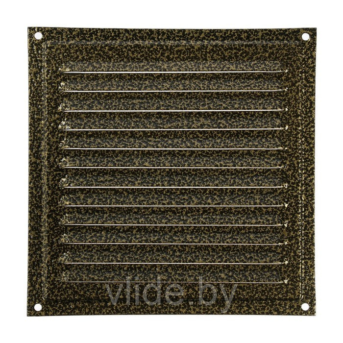 Решетка вентиляционная ZEIN Люкс РМ1919З, 190 х 190 мм, с сеткой, металлическая, золотая - фото 4 - id-p205025605