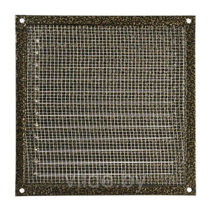 Решетка вентиляционная ZEIN Люкс РМ1919З, 190 х 190 мм, с сеткой, металлическая, золотая - фото 6 - id-p205025605