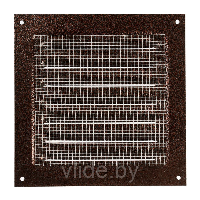 Решетка вентиляционная ZEIN Люкс РМ1717М, 175х175 мм, с сеткой, металлическая, медный антик - фото 6 - id-p205025618
