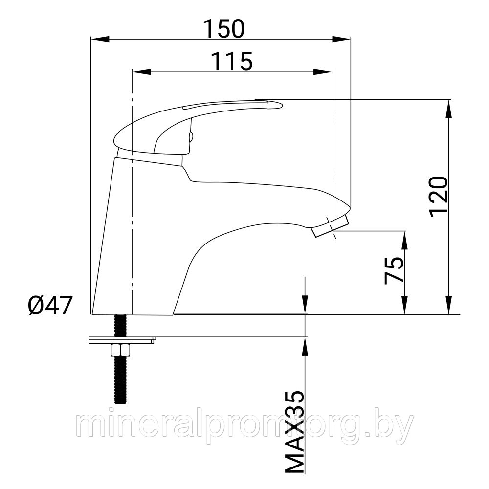 Смеситель Juguni JGN0720 для умывальника одноручный Арт. 0402.615 - фото 9 - id-p171316460