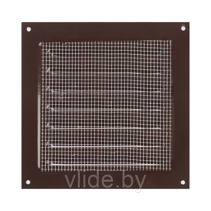 Решетка вентиляционная ZEIN Люкс РМ1717КР, 175 х 175 мм, с сеткой, металлическая, коричневая - фото 5 - id-p202254542