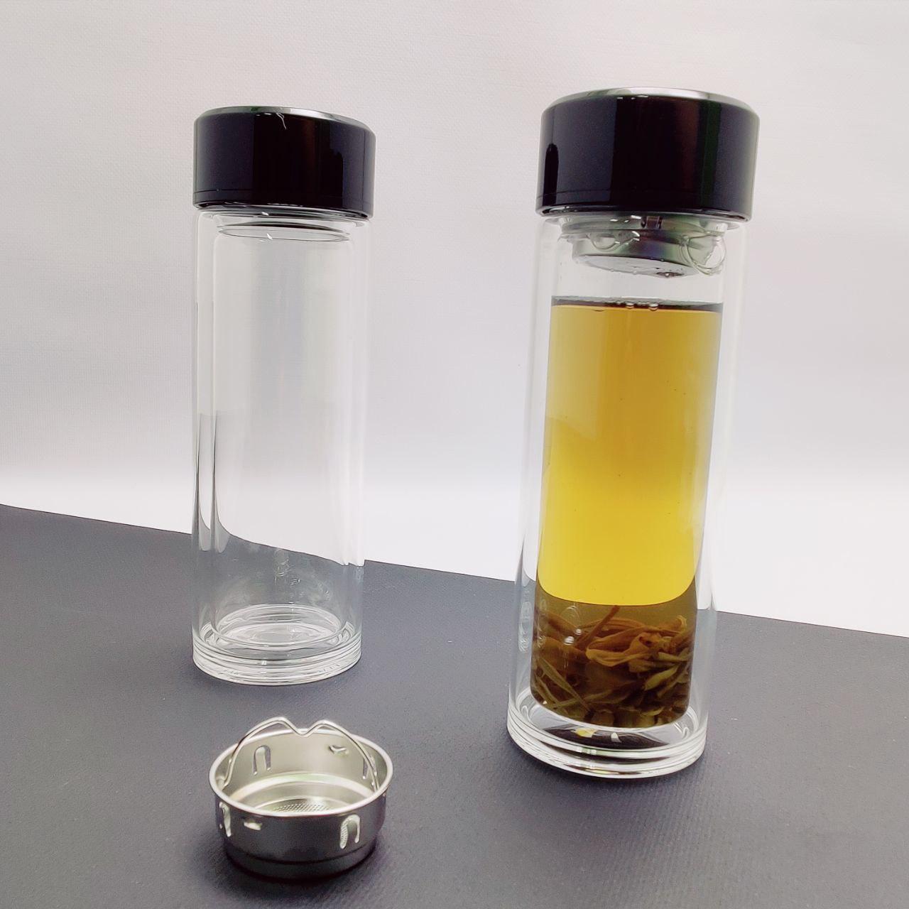 Стеклянный термос Magic с индикатором температуры и ситечком 350 мл. / Бутылка из боросиликатного стекла - фото 3 - id-p218061884
