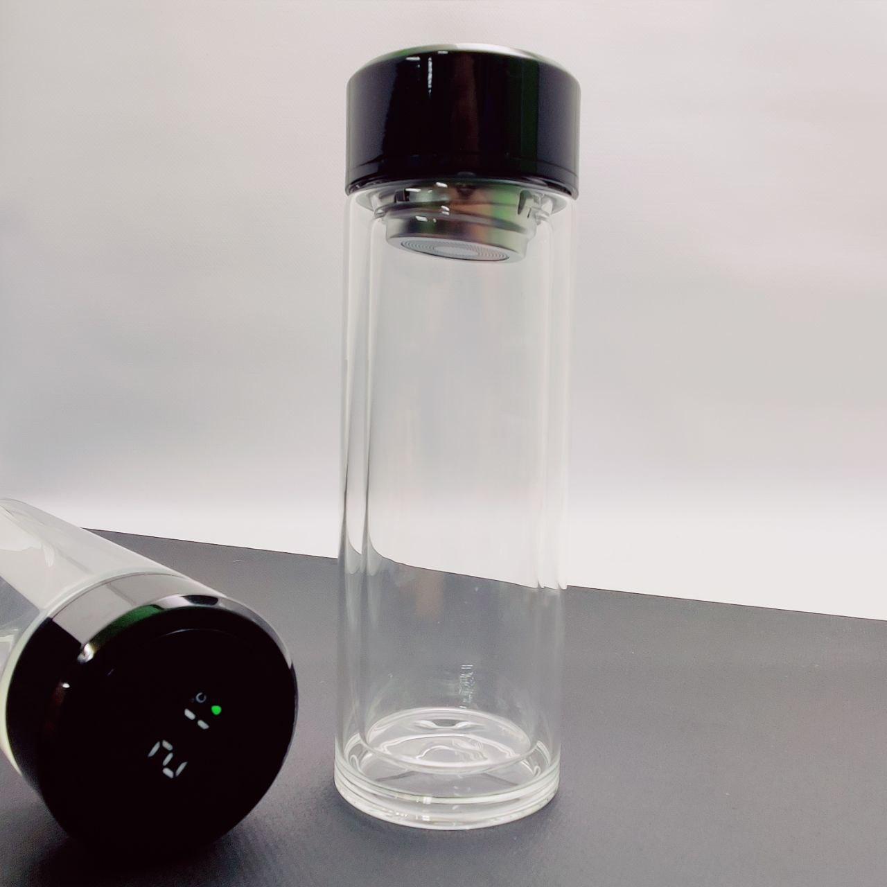 Стеклянный термос Magic с индикатором температуры и ситечком 350 мл. / Бутылка из боросиликатного стекла - фото 5 - id-p218061884