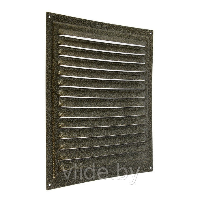 Решетка вентиляционная ZEIN Люкс РМ3030З, 300 х 300 мм, с сеткой, металлическая, золотая - фото 5 - id-p205025643