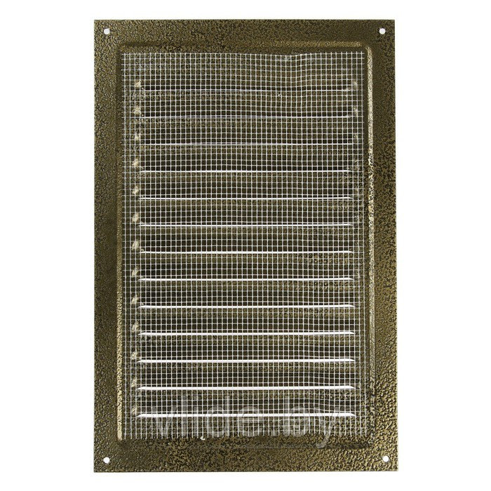 Решетка вентиляционная ZEIN Люкс РМ2030З, 200 х 300 мм, с сеткой, металлическая, золотая - фото 6 - id-p205025644