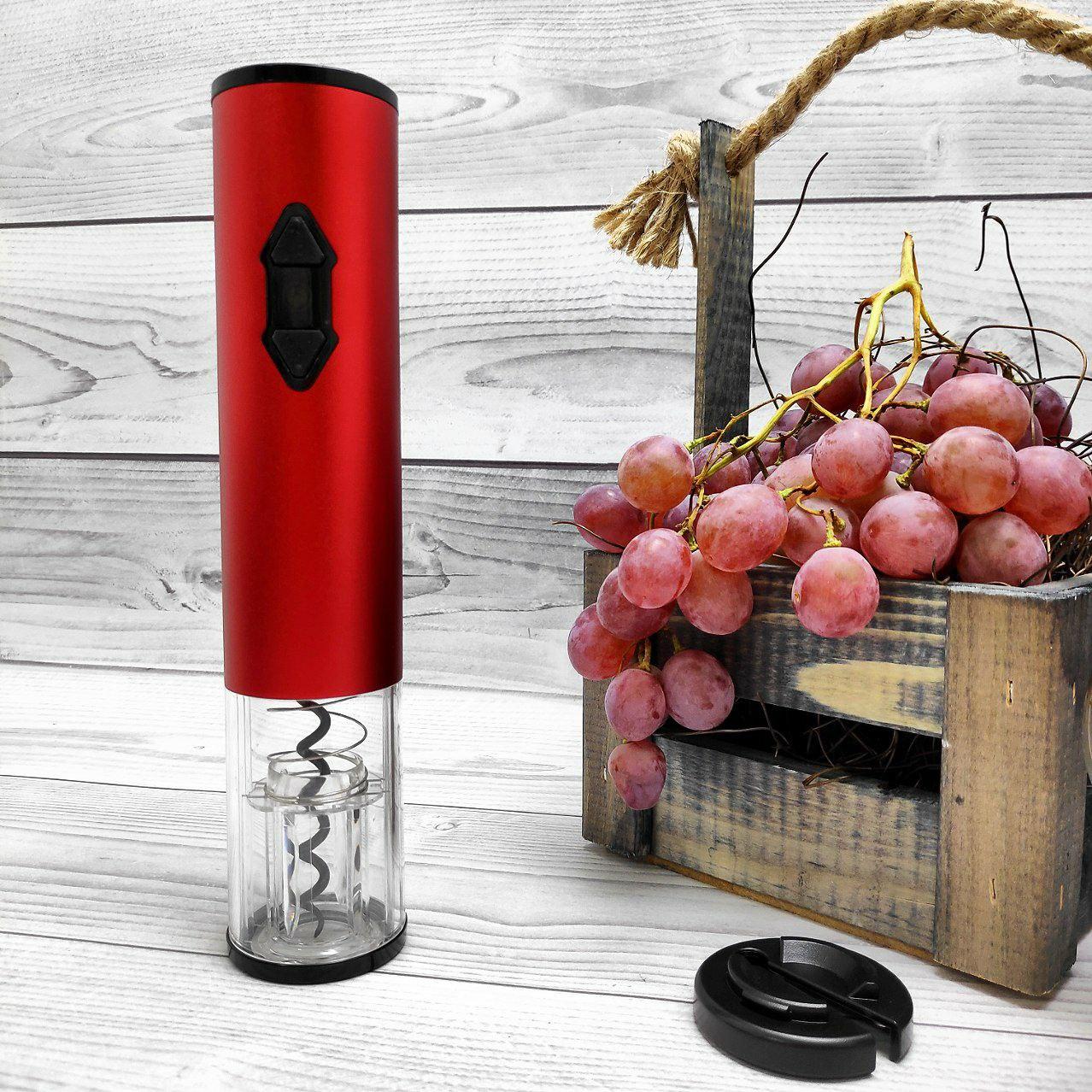 Электрический штопор для вина Majesty с круглым ножом для удаления фольги 23.5 см., Красный - фото 1 - id-p218061890
