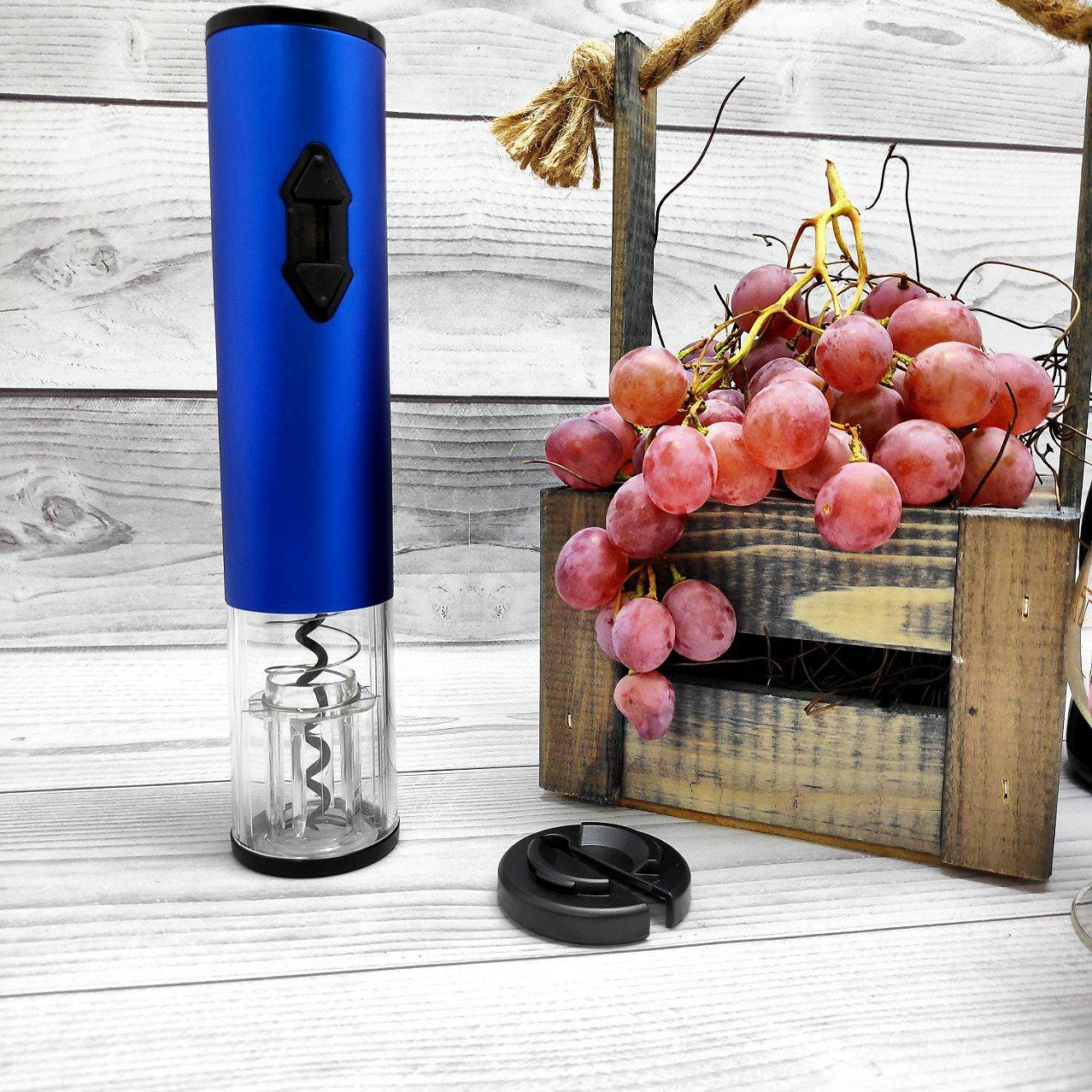 Электрический штопор для вина Majesty с круглым ножом для удаления фольги 23.5 см., Синий - фото 1 - id-p218061892