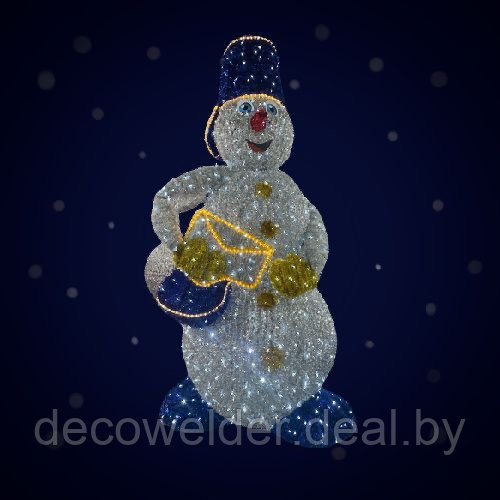 Светодиодный Снеговик 2м в мишуре - 3D - фото 3 - id-p191819305