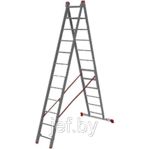 Лестница алюминиевая 2-х секционная PRO STARTUL ST9947-12 - фото 2 - id-p195486813