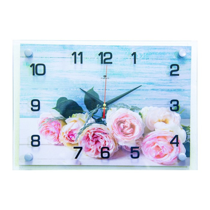 Часы настенные, серия: Цветы "Букет роз" 25х35 см - фото 1 - id-p218076711
