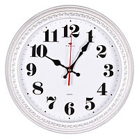 Часы настенные "Классика", d-28.5 см, корпус белый с серебром
