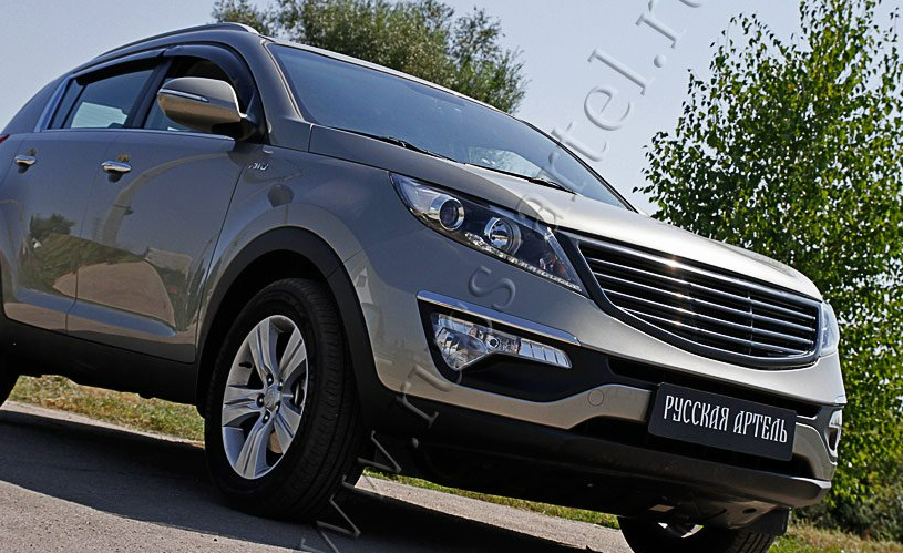 Решетка радиатора (4 поперечины) KIA Sportage 2010-2013 - фото 3 - id-p94921168