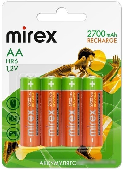 Аккумулятор Mirex AA 2700mAh 4 шт HR6-27-E4 - фото 1 - id-p218079502