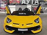 Детский электромобиль RiverToys Lamborghini Aventador SVJ A111MP (желтый) лицензия двухместный, фото 3