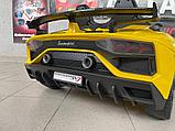 Детский электромобиль RiverToys Lamborghini Aventador SVJ A111MP (желтый) лицензия двухместный, фото 4