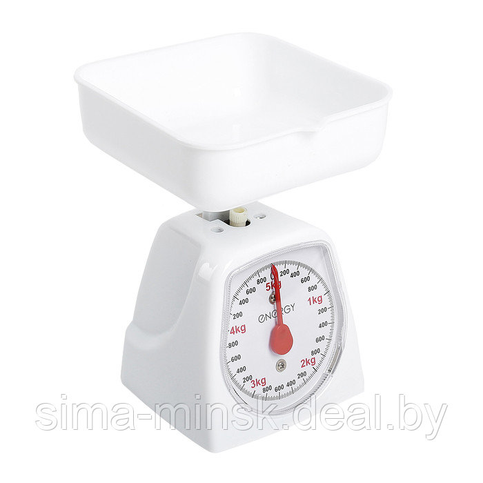 Весы кухонные ENERGY EN-406МК, механические, до 5 кг, белые - фото 1 - id-p218080996