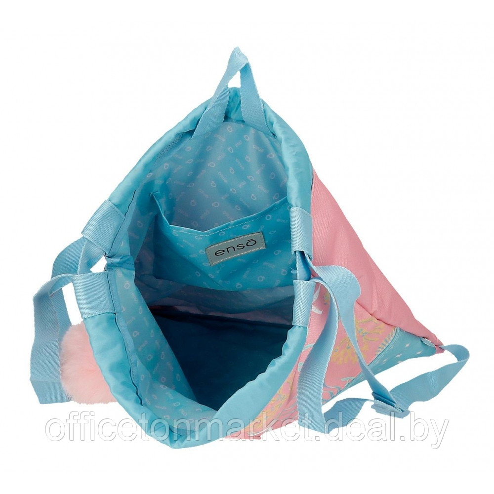 Мешок для обуви Enso "Keep the oceans clean", 46x35 см, полиэстер, голубой, розовый - фото 2 - id-p218079997