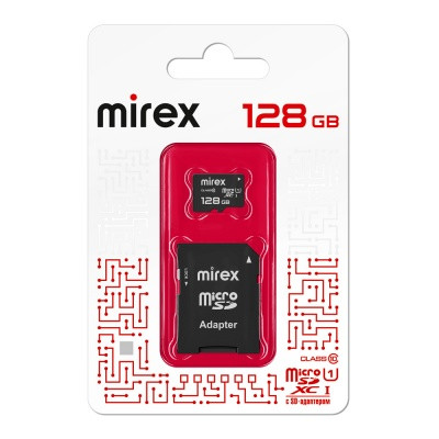 Карта памяти microSDХC с адаптером MIREX 128GB (UHS-I, class 10) (13613-AD10S128) - фото 1 - id-p218081557