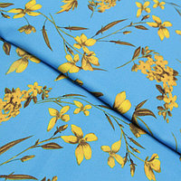 Ткань плательная набивная, ширина 145 см, цвет голубой