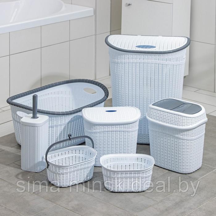 Набор для ванной комнаты, 7 предметов: корзина 4 шт, корзина для белья, ведро для мусора, ёрш, цвет МИКС - фото 1 - id-p218081431