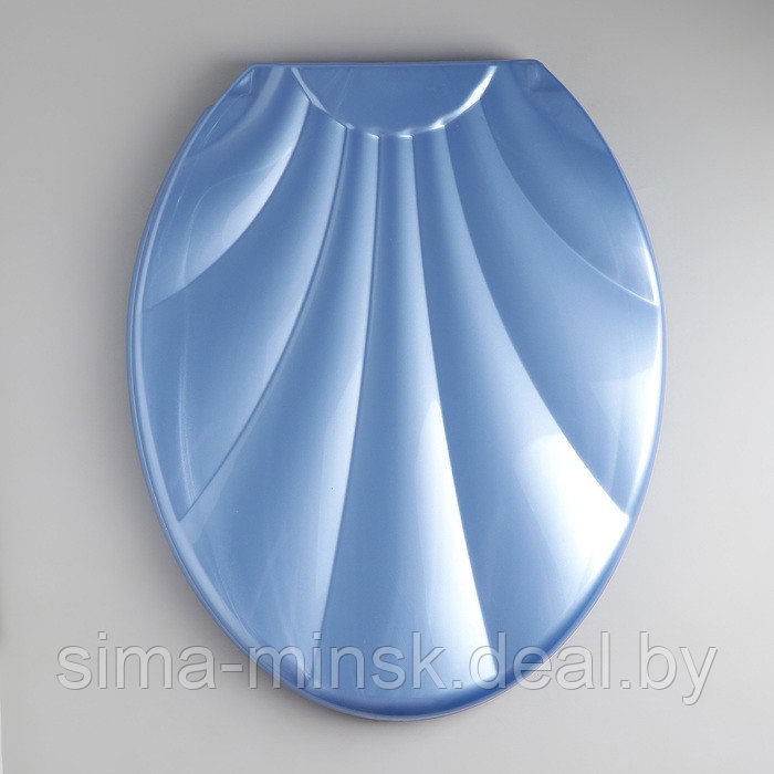 Сиденье для унитаза с крышкой «Ракушка», 44,5×37 см, цвет голубой перламутр - фото 1 - id-p218081437