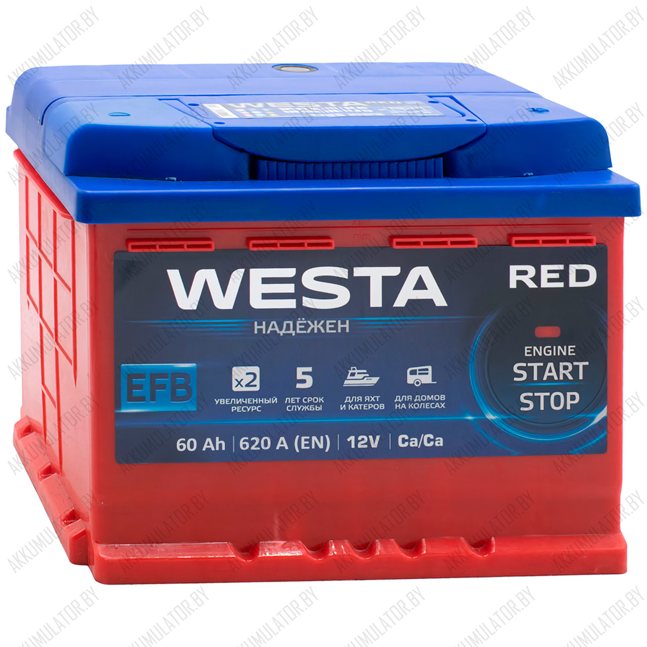 Аккумулятор Westa Red EFB / 60Ah / 620А - фото 1 - id-p218084479