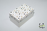 Коробка 120х200х100 Черно-золотые звезды (белое дно)