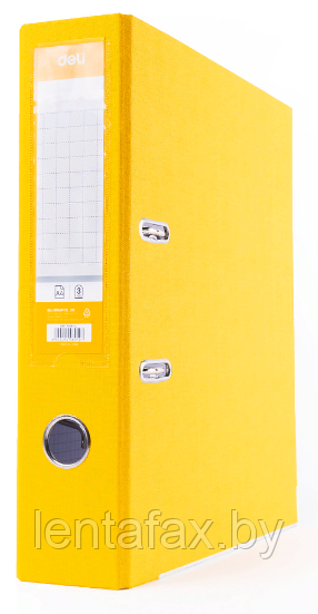 Папка-регистратор "Deli", А4, 75 мм ПВХ ЭКО Желтая